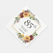 85. Geburtstag Sonnenblumen Serviette (Ecke)