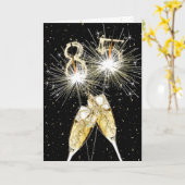 85. Geburtstag Sparklers und Champagne Toast Karte (Gelbe Blume)