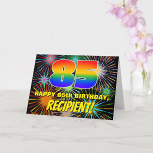 85. Geburtstag: Spaß, bunte feierliche Feuerwerke Karte