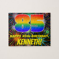 85. Geburtstag: Spaß, bunte feierliche Feuerwerke