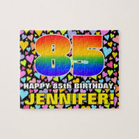 85. Geburtstag — Spaß, Liebende Herzformen + "85"