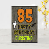 85. Geburtstag: Spooky Halloween Thema, Individuel Karte (Gelbe Blume)