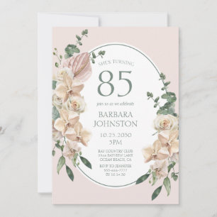 85. Geburtstag Tropical Floral Einladung