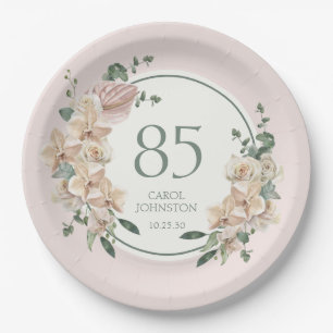 85. Geburtstag Tropical Floral Pappteller