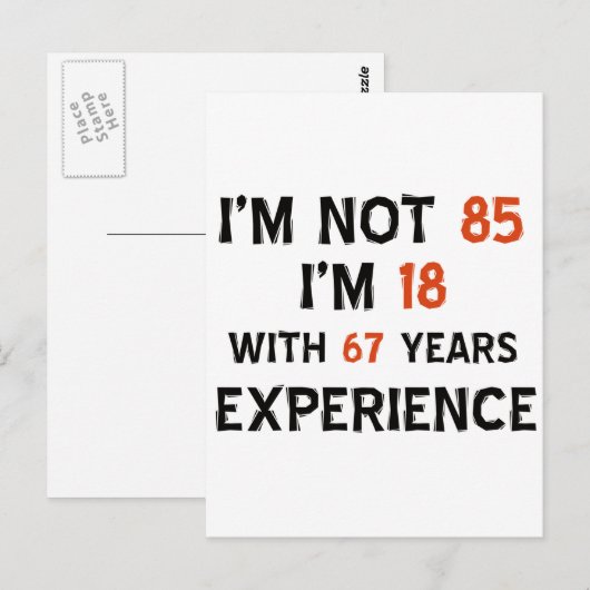 85. Geburtstagsdesigns Postkarte (Vorne/Hinten)