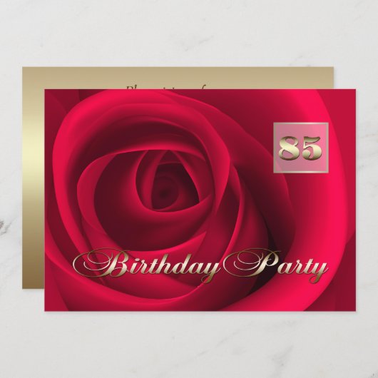 85. Geburtstagsfeier individuelle Einladungen (Vorne/Hinten)