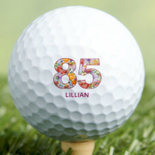 85. Geburtstagsgeschenk Florale Zahl - 85 Jahre Sp Golfball