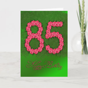 85. Geburtstagskarte mit Rose und Blätter Karte