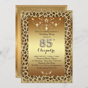 85. Geburtstagsparty 85., Royal Cheetah Gold plus Einladung