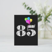 85. Geburtstagsparty Balloons auf schwarz Feiertagskarte (Stehend Vorderseite)