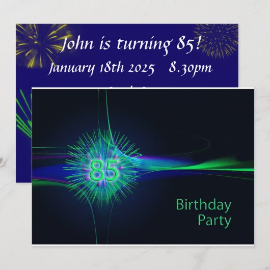 85. Geburtstagsparty Einladung (Vorne/Hinten)