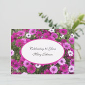 85. Geburtstagsparty Einladung wunderschöne Blumen (Stehend Vorderseite)