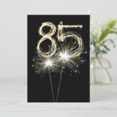 85. Geburtstagsparty Sparkler Einladung (Stehend Vorderseite)