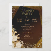 85. Glittering Crown Gold Geburtstag Einladung (Rückseite)