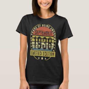 85 Jahre alt Vintage September 1938 85. Geburtstag T-Shirt