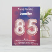 85 Jahre alte Happy Birthday Card (Stehend Vorderseite)