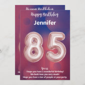 85 Jahre alte Happy Birthday Card (Vorne/Hinten)