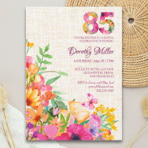 85 Jahre Blume Blumenhandtücher 85. Geburtstag