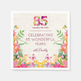 85 Jahre Blume Blumenhandtücher 85. Geburtstag Serviette