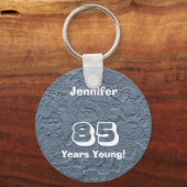 85 Jahre junge Niedliche hellblaue Beutel, Name, Schlüsselanhänger (Vorderseite)