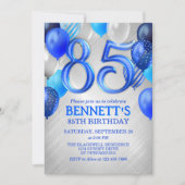 85. Mens Blue Birthday Einladung (Vorderseite)