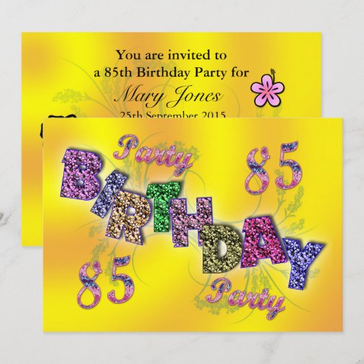 85. Party Einladung (Vorne/Hinten)