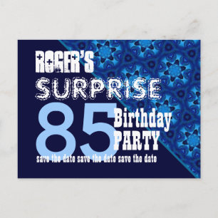 85. Überraschung Geburtstag Save the Date Diagonal Ankündigungspostkarte