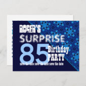 85. Überraschung Geburtstag Save the Date Diagonal Ankündigungspostkarte (Vorne/Hinten)