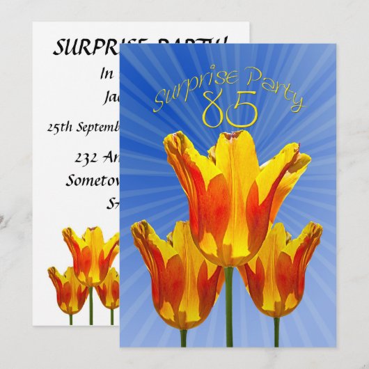 85. Überraschung Geburtstagsparty Einladung (Vorne/Hinten)