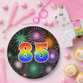 85. Veranstaltung - Spaß, farbig, kühl, Regenbogen Pappteller (Party)