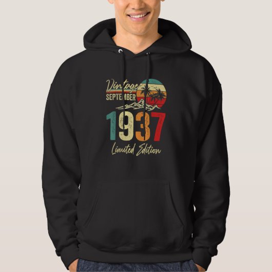 85 Yr Old Vintage September 1937  85th Hoodie (Vorderseite)