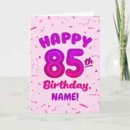 85th Balloon Number Custom Name Birthday Card Karte