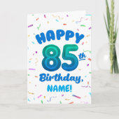85th Balloon Number Custom Name Birthday Card Karte (Vorderseite)