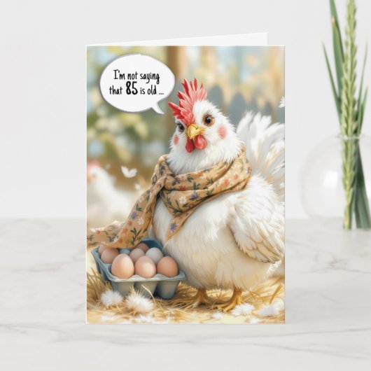 85th Birthday Hen With Eggs in Carton Karte (Vorderseite)