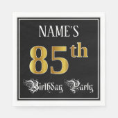 85th Birthday Party — Fancy Script, Faux Gold Look Serviette (Vorderseite)