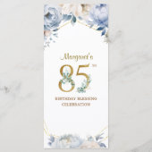 85th Birthday Party Menu Menükarte (Rückseite)