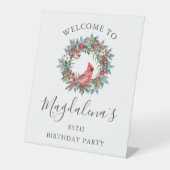 85th Birthday Party Red Cardinal Welcome Sockelschild (Vorderseite)