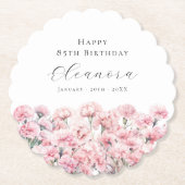 85th Birthday Pink Carnation January Birth Flower Untersetzer (Vorderseite)