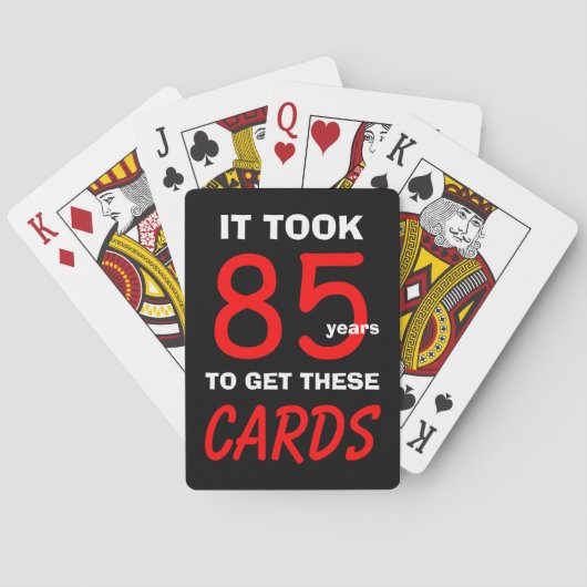 85th Birthday Poker Playing Cards Humor Spielkarten (Rückseite)