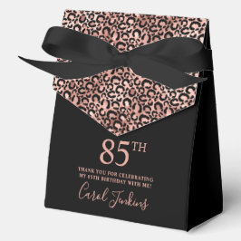 85th Birthday Rose Gold Leopard Print Thank You  Geschenkschachtel