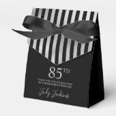 85th Birthday Silver Striped Thank You Geschenkschachtel (Vorderseite)