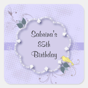 85th Text des Geburtstags-Party-  DIY Quadratischer Aufkleber