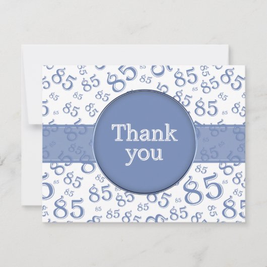 85th Thank You: Blue/White Number Pattern (Vorderseite)