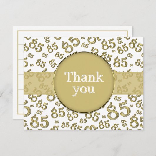 85th Thank You: Gold/White Number Pattern (Vorne/Hinten)