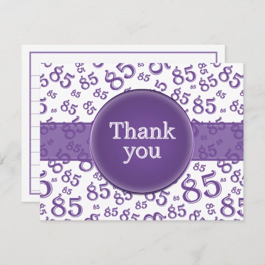 85th Thank You: Purple/White Number Pattern (Vorne/Hinten)