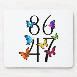 8647 Anti Trump 86 47 Blumige Damen Herren  Mousepad