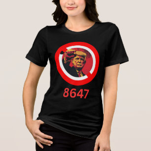 8647 Anti Trump 86 47 Retro Absetzen 47 Anti-trump Tri-Blend Shirt