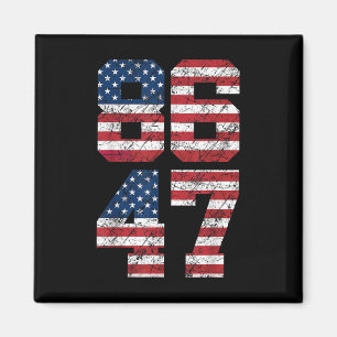 8647 Anti Trump 86 47 Retro Anti-Trump US Flag Imp Magnet