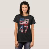 8647 Anti Trump 86 47 Retro Anti-Trump US Flag Imp T-Shirt (Vorne ganz)