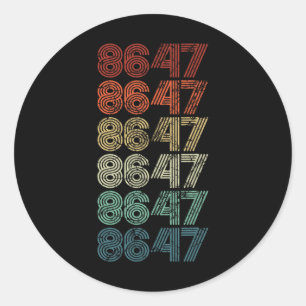 8647 Anti Trump 86 47 Retro Impeach 47 Anti-Trump Runder Aufkleber